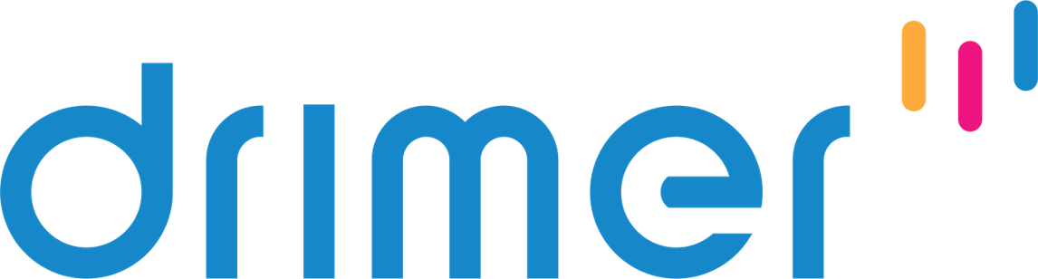 logo firmowe niebieski napis drimer
